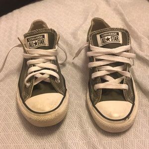Olive colored low top Converse